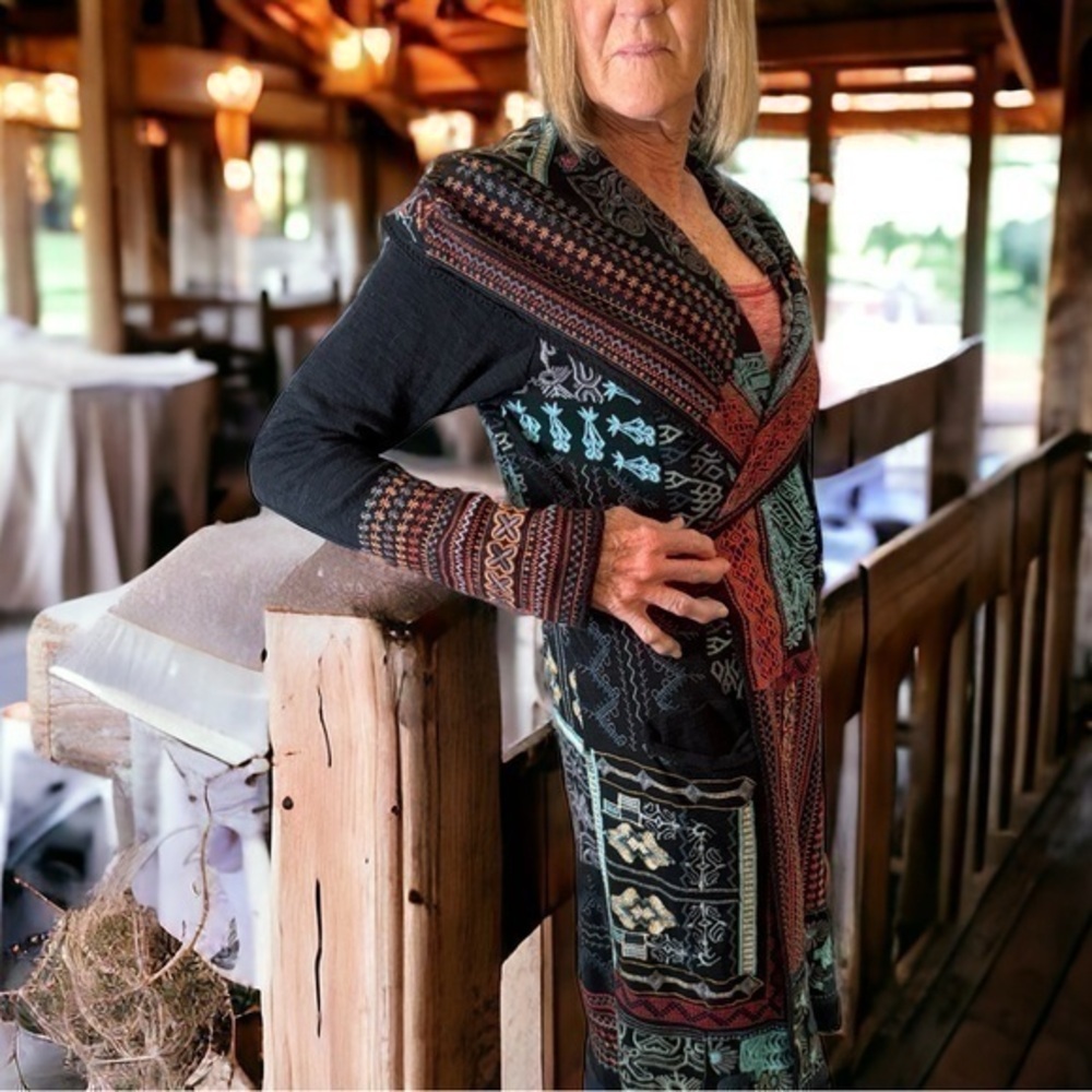 Johnny Was Biya Shaker Heavily Embroidered Duster Nwt